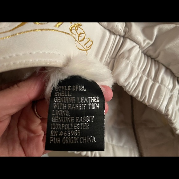 Rare House of Dereon Leather and Fur Bomber Jacket - Picture 6 of 6